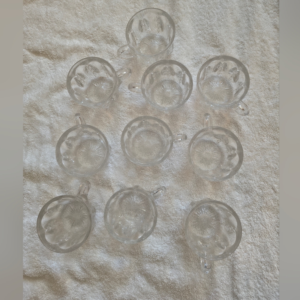 10 Vintage Crystal Punch Glasses